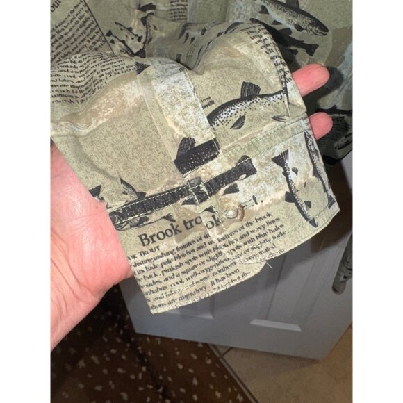 Columbia Sportswear XL Fishing L/S Button Shirt 100% Cotton Brook Trout Green - Picture 8 of 9